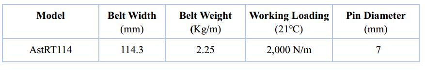 AstRT114 Plastic Flat Top Belt