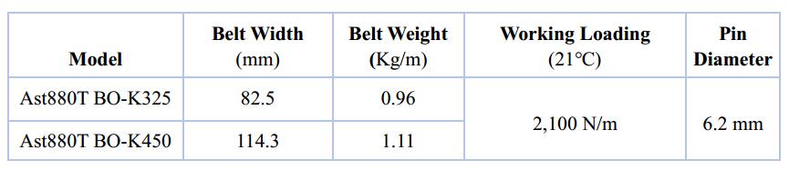 Ast880TABO Plastic Flat Top Belt