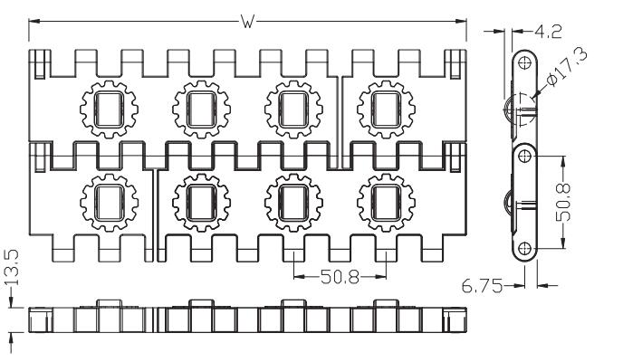 Ast4005 Roller Top plastic modular belt